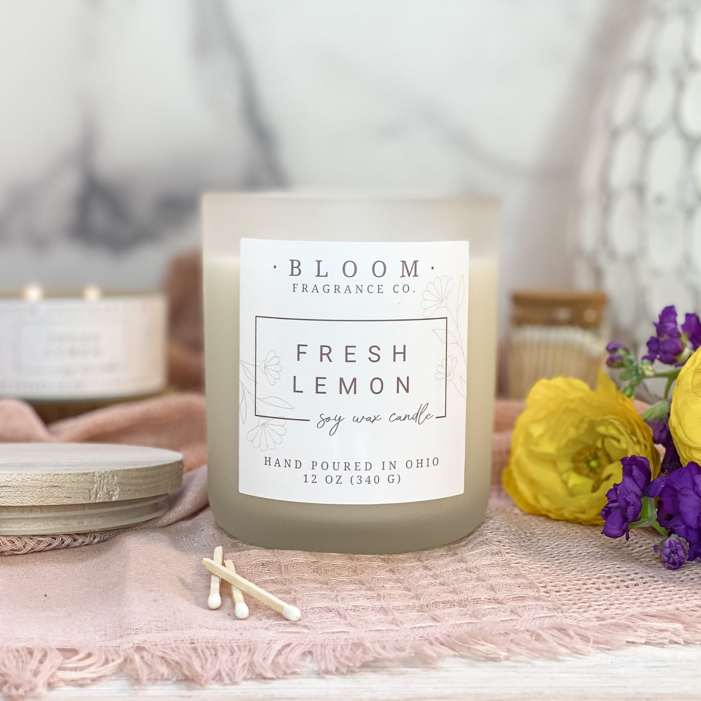 Large Fresh Lemon Soy Wax Candle