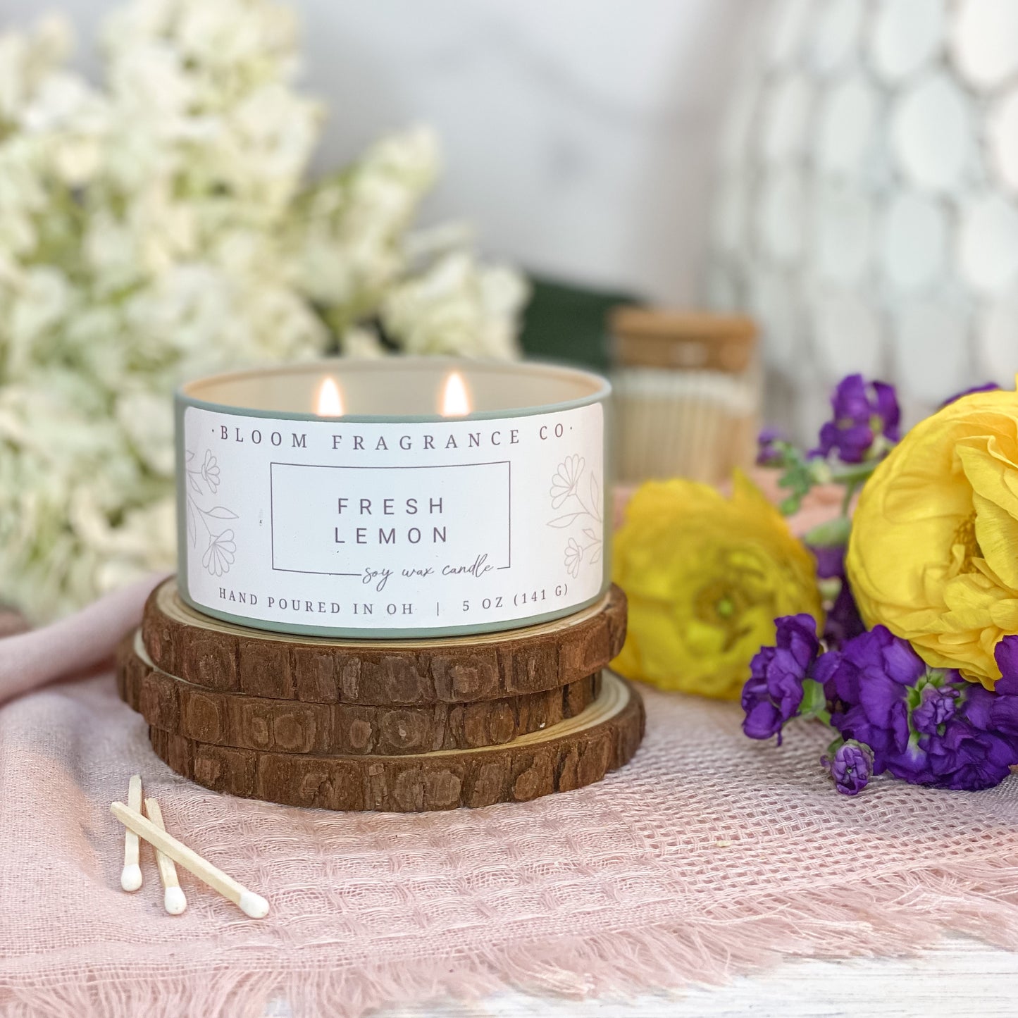 Small Fresh Lemon Soy Wax Candle
