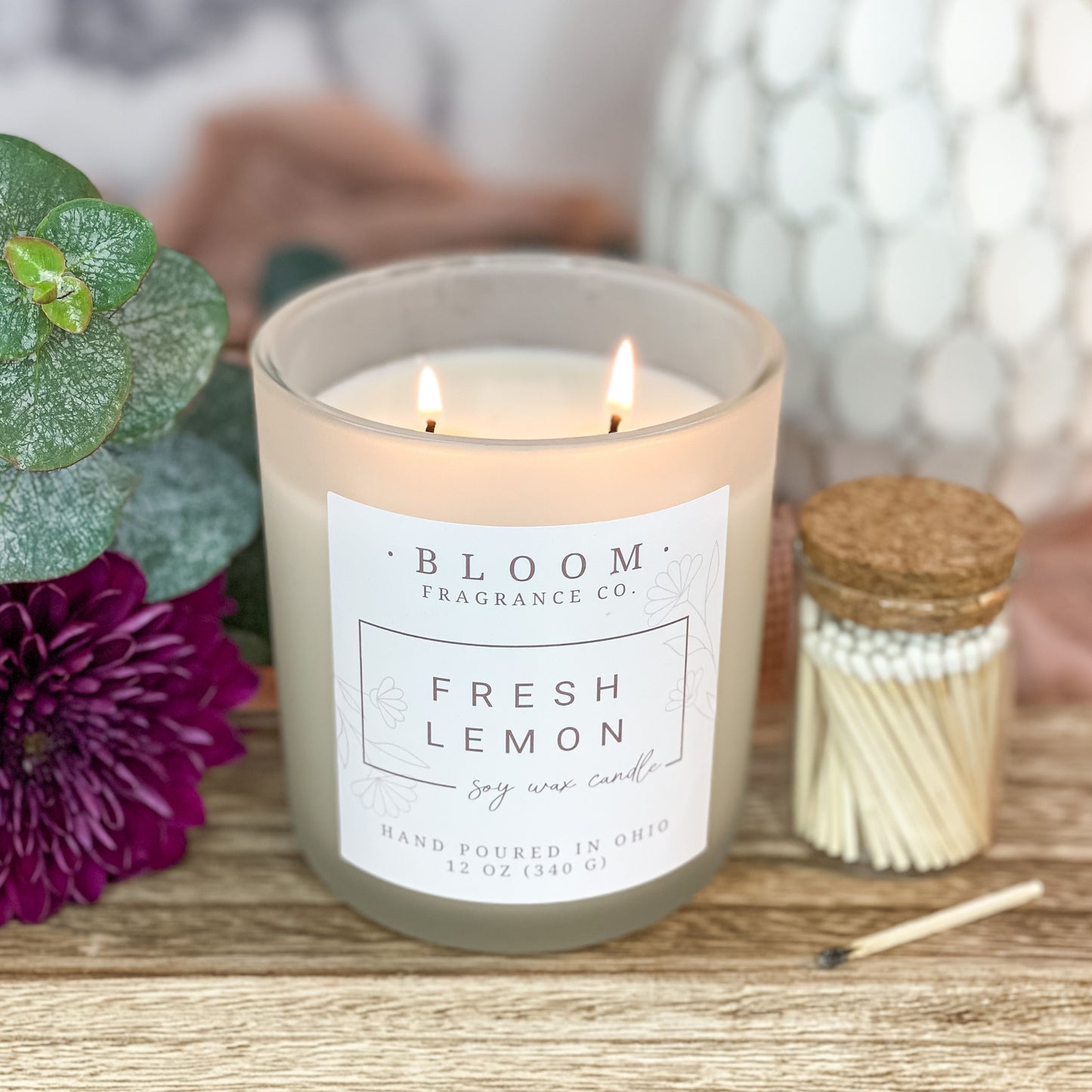 Large Fresh Lemon Soy Wax Candle