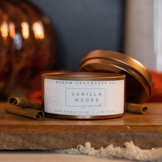 Small Vanilla Woods Soy Wax Candle