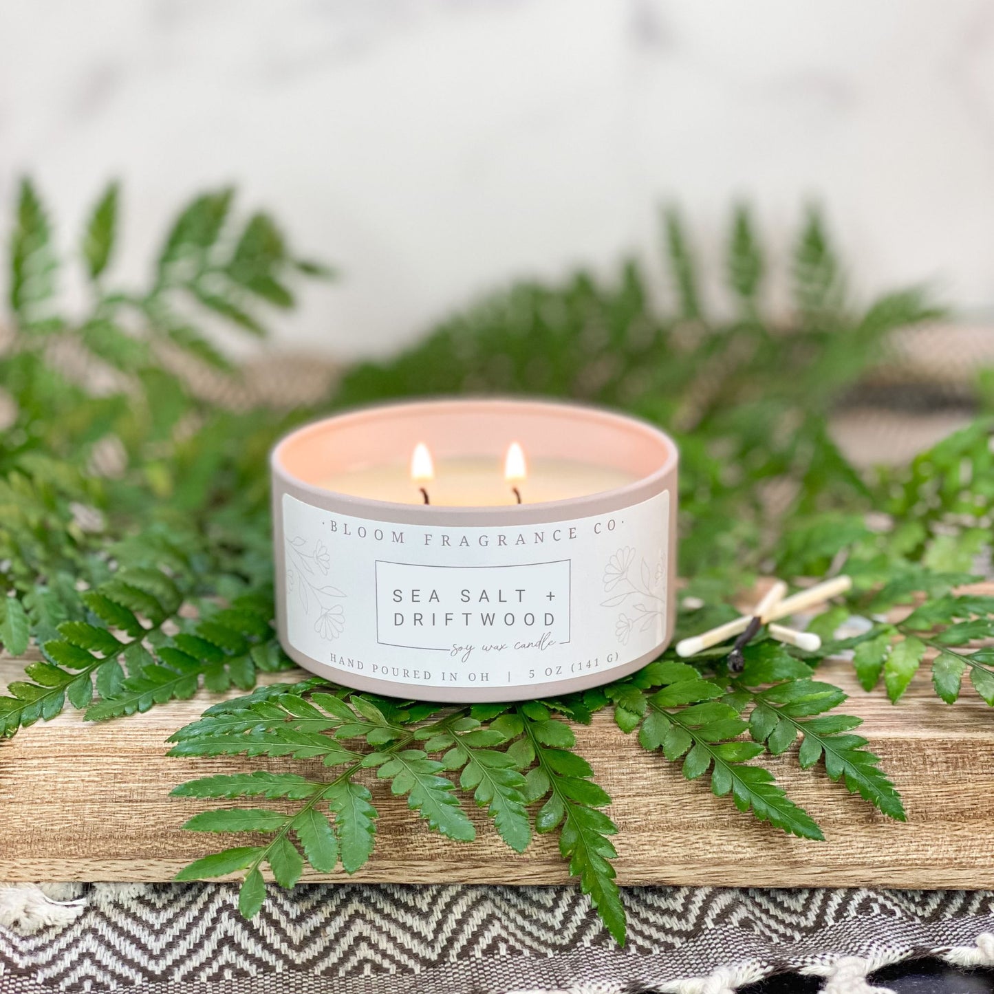 Small Sea Salt + Driftwood Soy Wax Candle