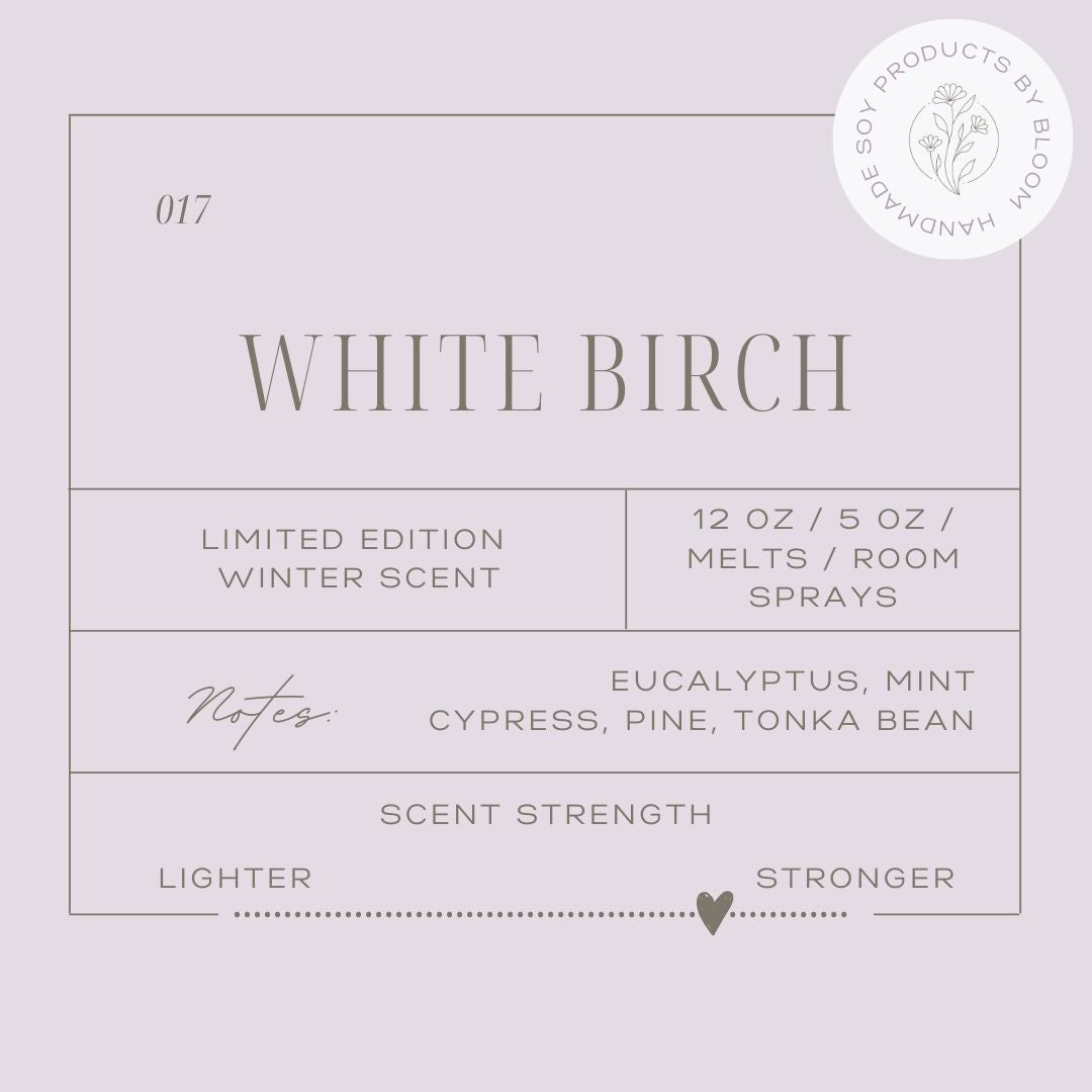 Large White Birch Soy Wax Candle