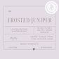 Large Frosted Juniper Soy Wax Candle