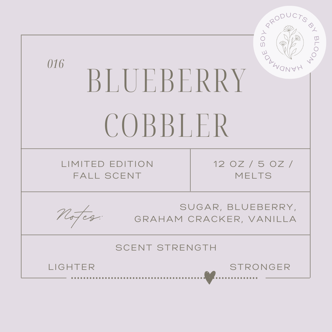 Large Blueberry Cobbler Soy Wax Candle
