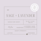 Small Sage + Lavender Soy Wax Candle