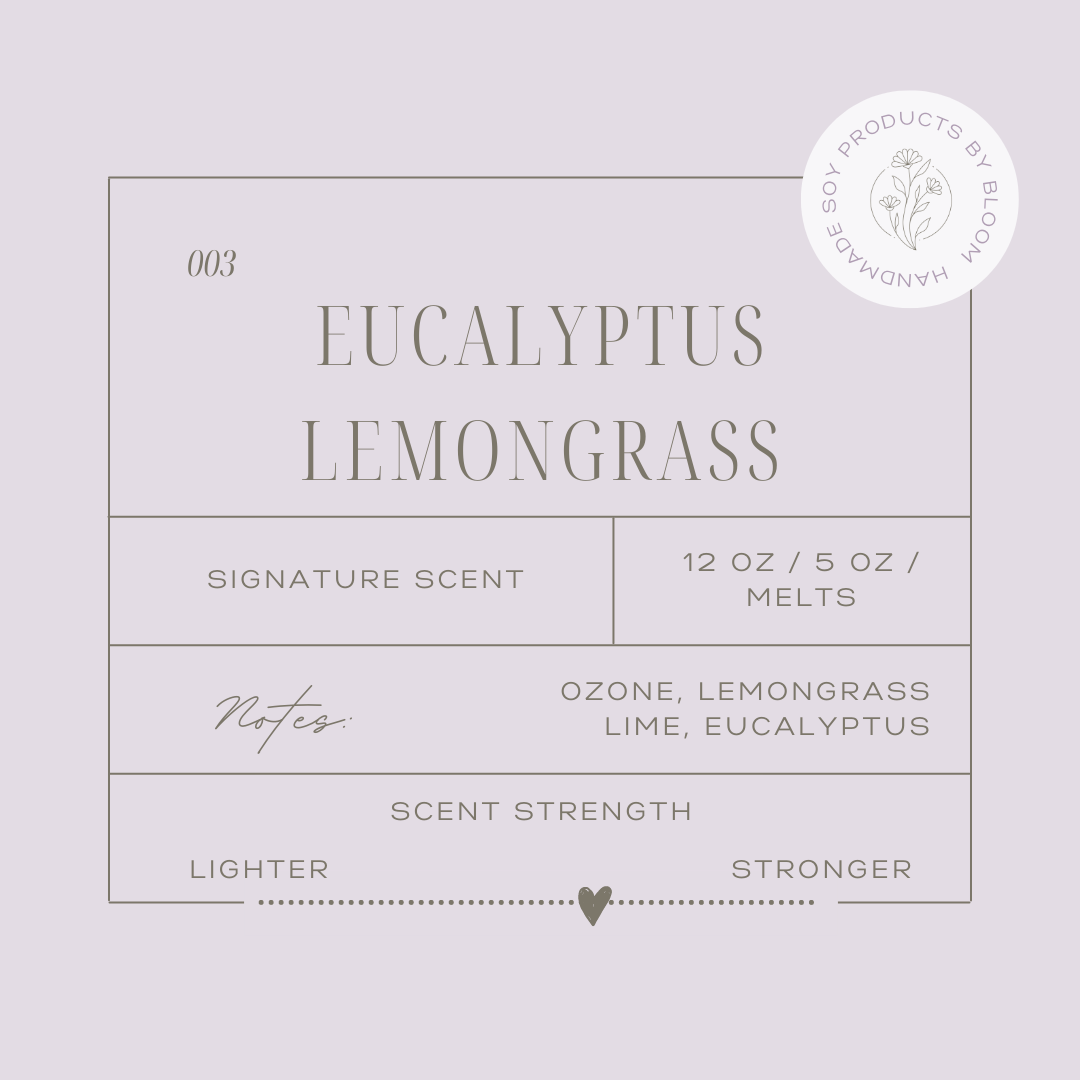 Large Eucalyptus Lemongrass Soy Wax Candle