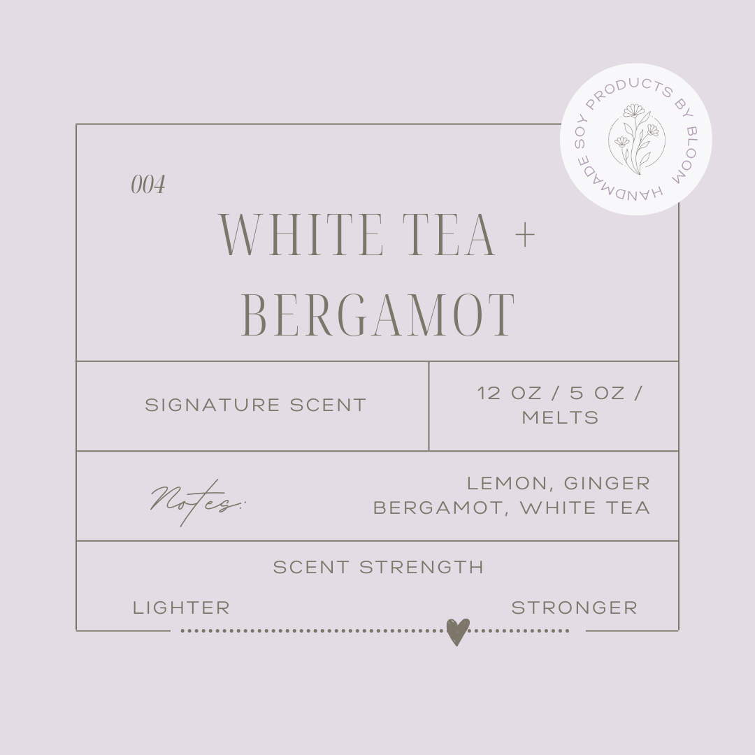 Large White Tea + Bergamot Soy Wax Candle