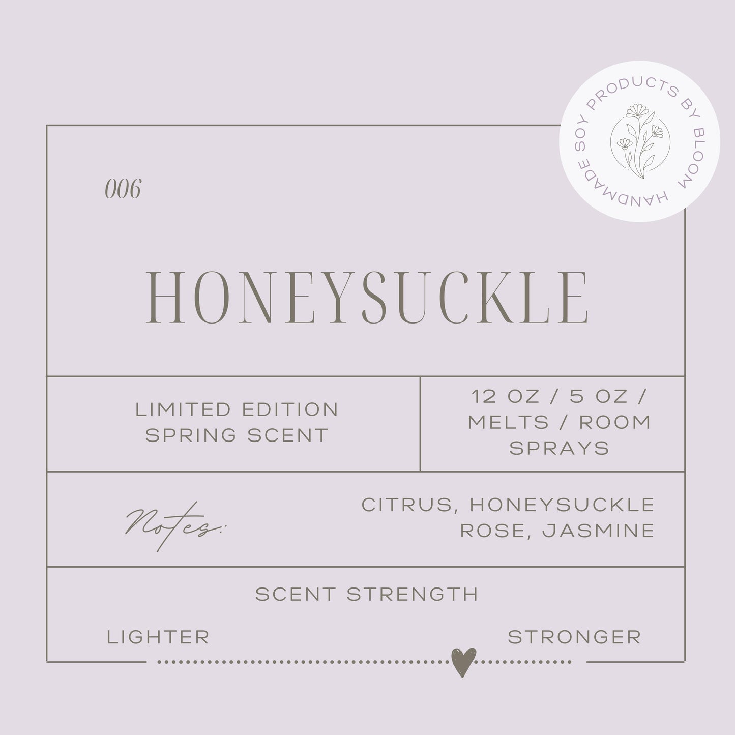 Large Honeysuckle Soy Wax Candle