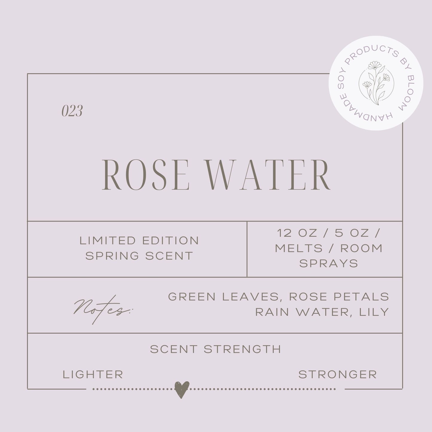 Small Rose Water Soy Wax Candle